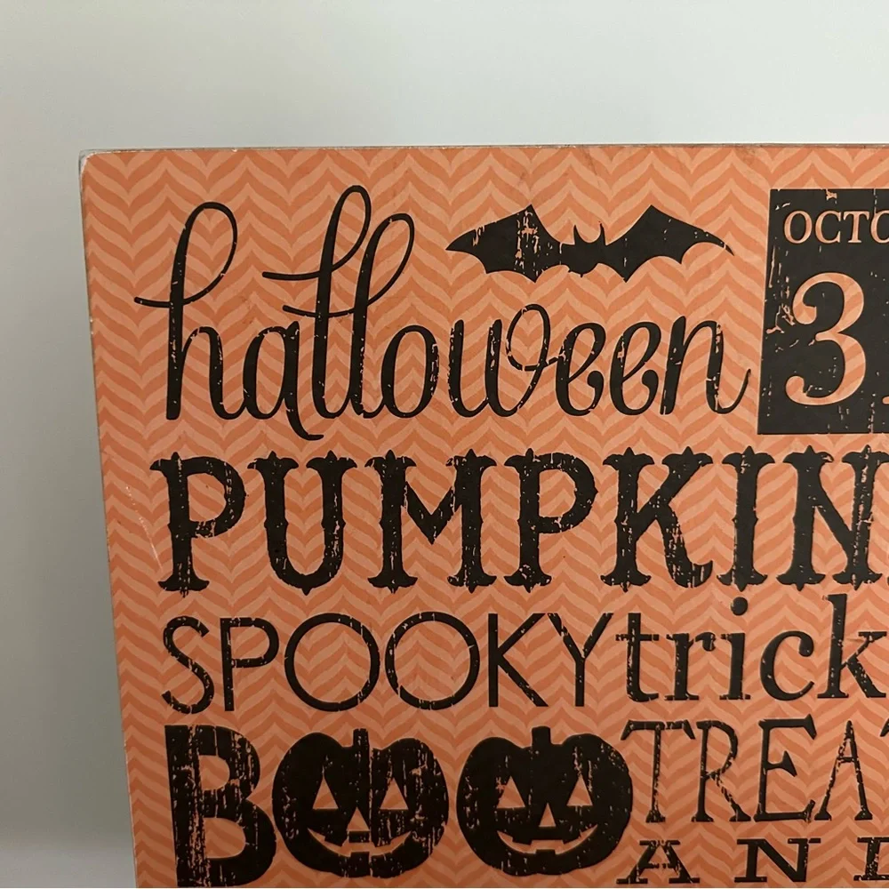 Halloween Decor Bundle Set of 2 Wood Signs - Pumpkins, Trick or Treat, Spooky